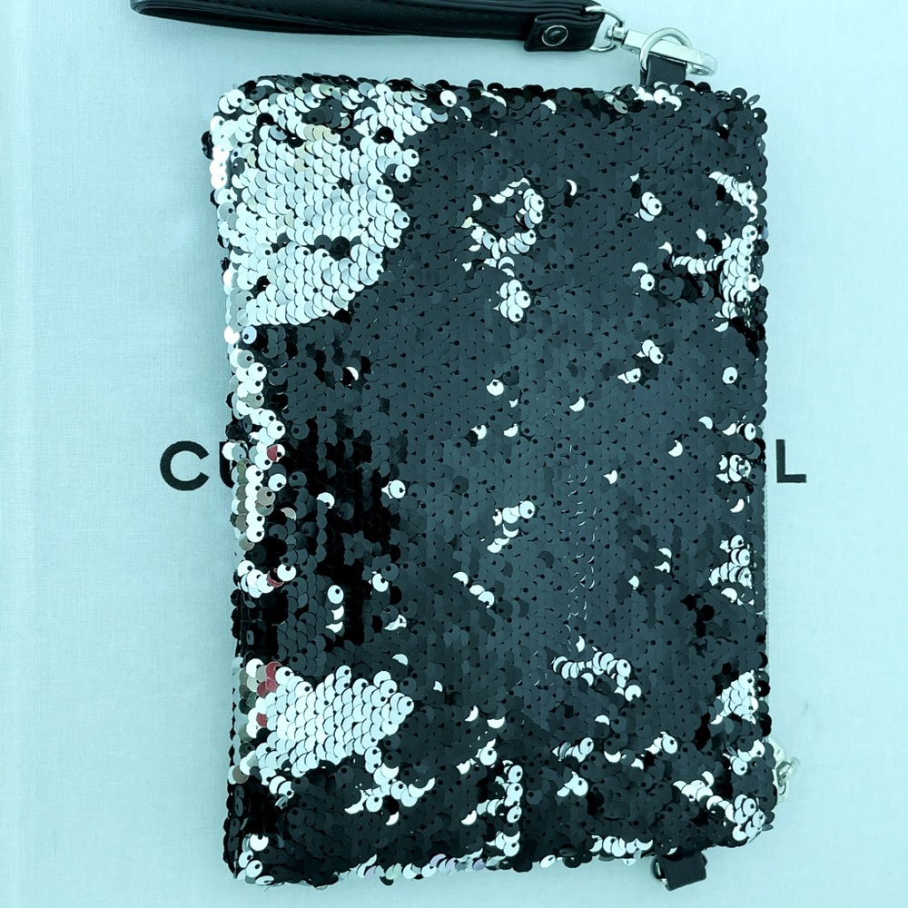 Sequin clutch with wristlet and Chain